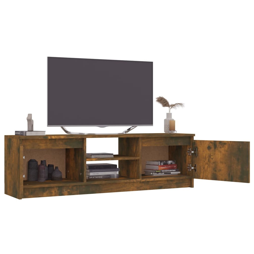 Tv-meubel 120x30x35,5 cm bewerkt hout gerookt eikenkleurig is nu te koop bij PeponiXL, paradijselijk wonen!