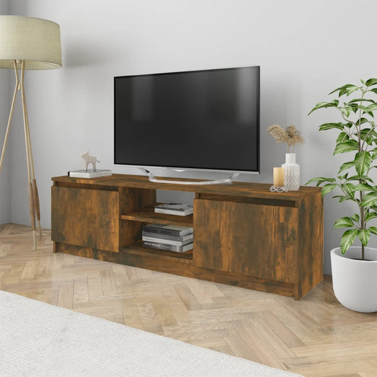 Tv-meubel 120x30x35,5 cm bewerkt hout gerookt eikenkleurig is nu te koop bij PeponiXL, paradijselijk wonen!