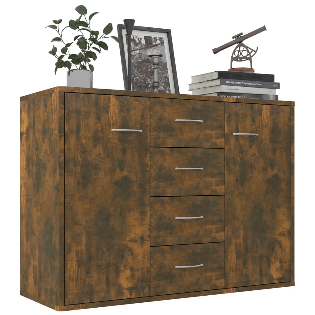 Dressoir 88x30x65 cm bewerkt hout gerookt eikenkleurig is nu te koop bij PeponiXL, paradijselijk wonen!
