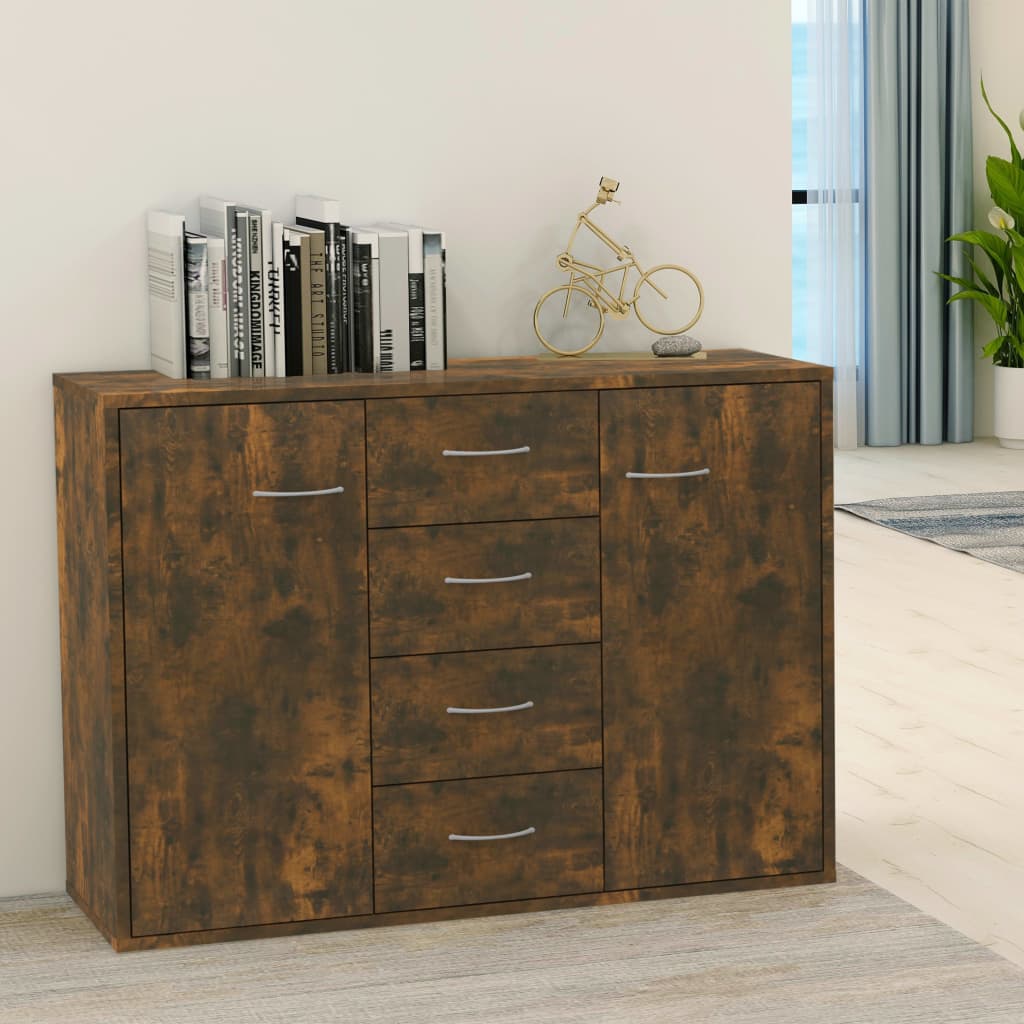 Dressoir 88x30x65 cm bewerkt hout gerookt eikenkleurig is nu te koop bij PeponiXL, paradijselijk wonen!