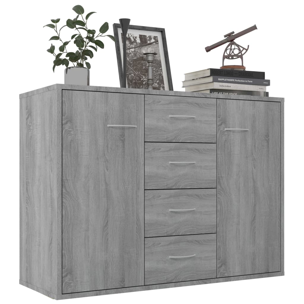 Dressoir 88x30x65 cm bewerkt hout grijs sonoma eikenkleurig is nu te koop bij PeponiXL, paradijselijk wonen!