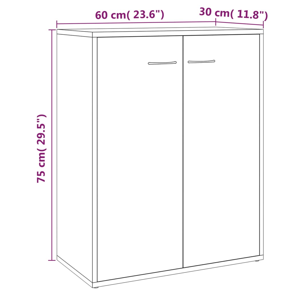 Dressoir 60x30x75 cm bewerkt hout gerookt eikenkleurig is nu te koop bij PeponiXL, paradijselijk wonen!
