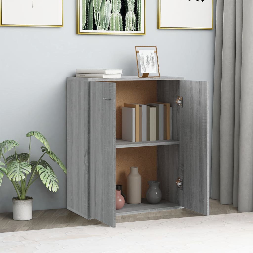 Dressoir 60x30x75 cm bewerkt hout grijs sonoma eikenkleurig is nu te koop bij PeponiXL, paradijselijk wonen!