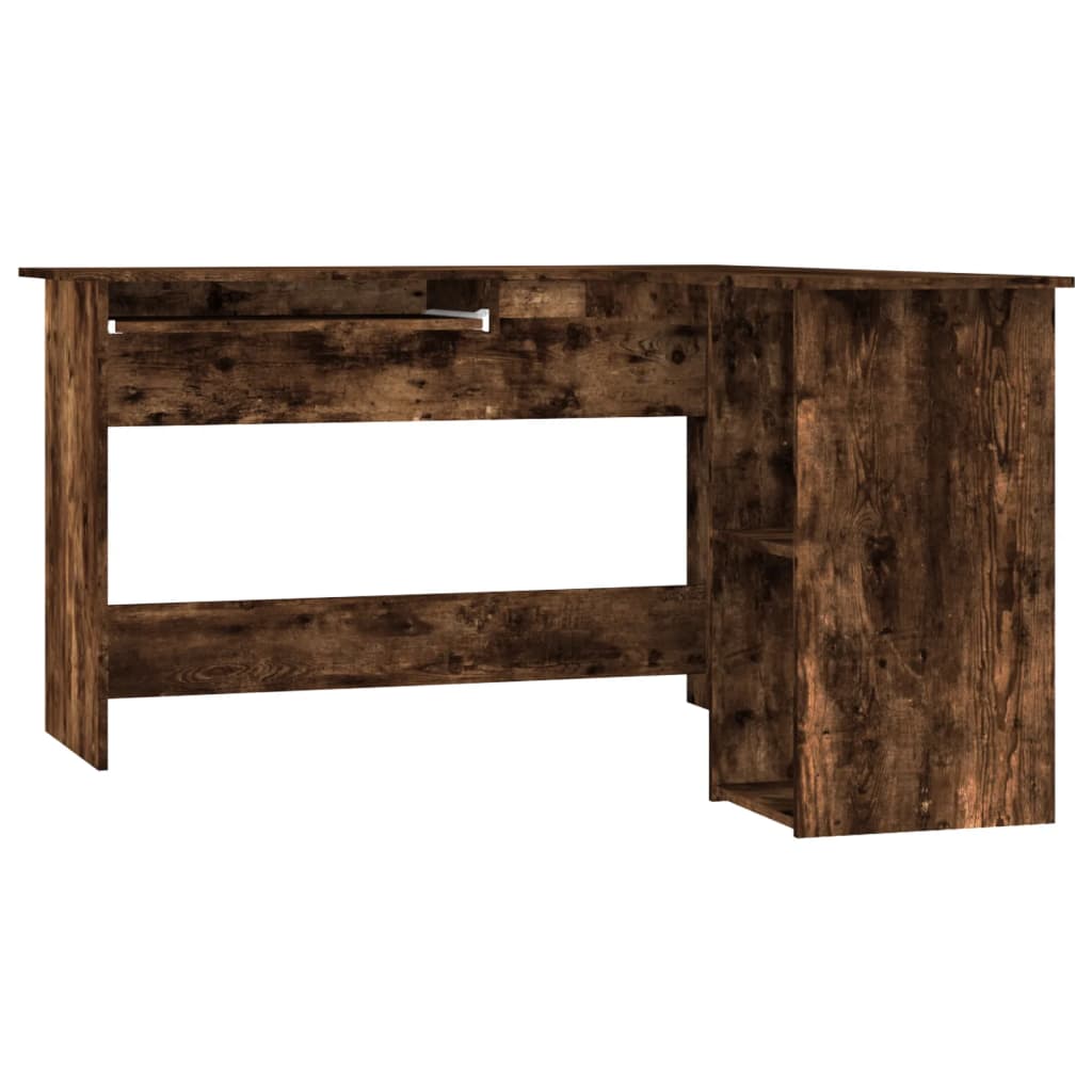 Hoekbureau 120x140x75 cm bewerkt hout gerookt eikenkleurig is nu te koop bij PeponiXL, paradijselijk wonen!