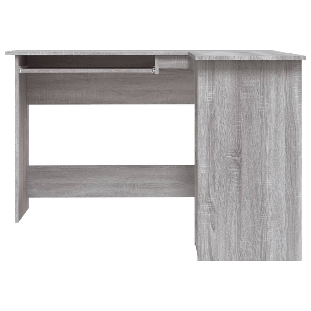 Hoekbureau 120x140x75 cm bewerkt hout grijs sonoma eikenkleurig is nu te koop bij PeponiXL, paradijselijk wonen!