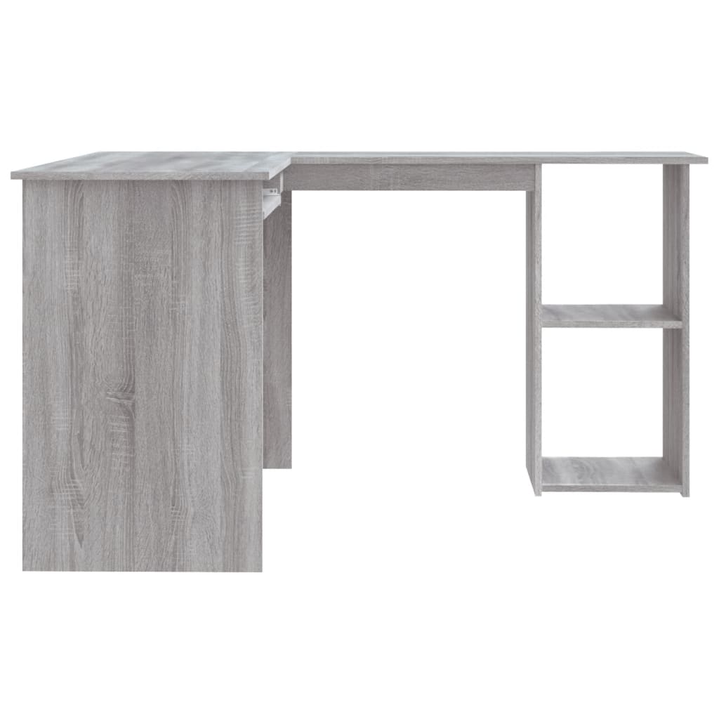 Hoekbureau 120x140x75 cm bewerkt hout grijs sonoma eikenkleurig is nu te koop bij PeponiXL, paradijselijk wonen!