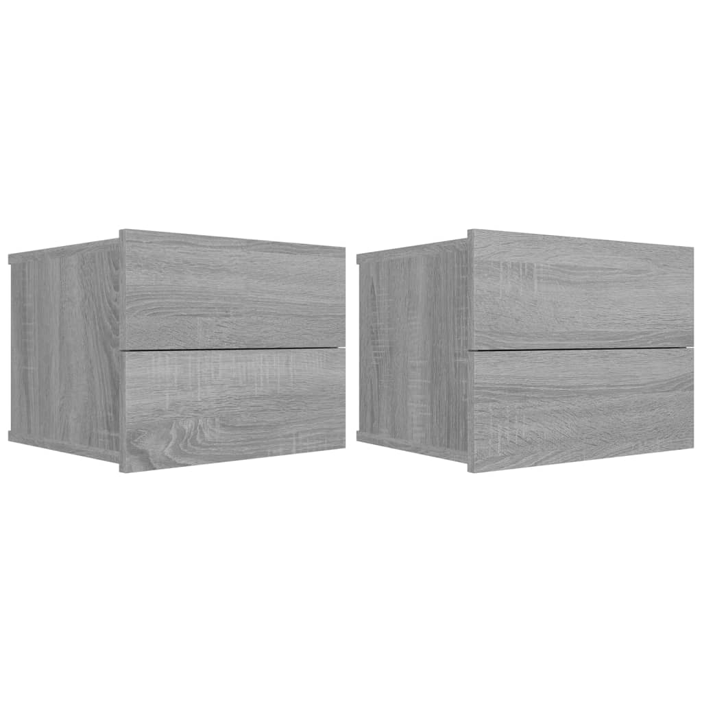 Nachtkastjes 2 st 40x30x30 cm bewerkt hout grijs sonoma eiken is nu te koop bij PeponiXL, paradijselijk wonen!