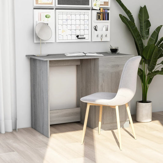 Bureau 100x50x76 cm bewerkt hout grijs sonoma eikenkleurig is nu te koop bij PeponiXL, paradijselijk wonen!