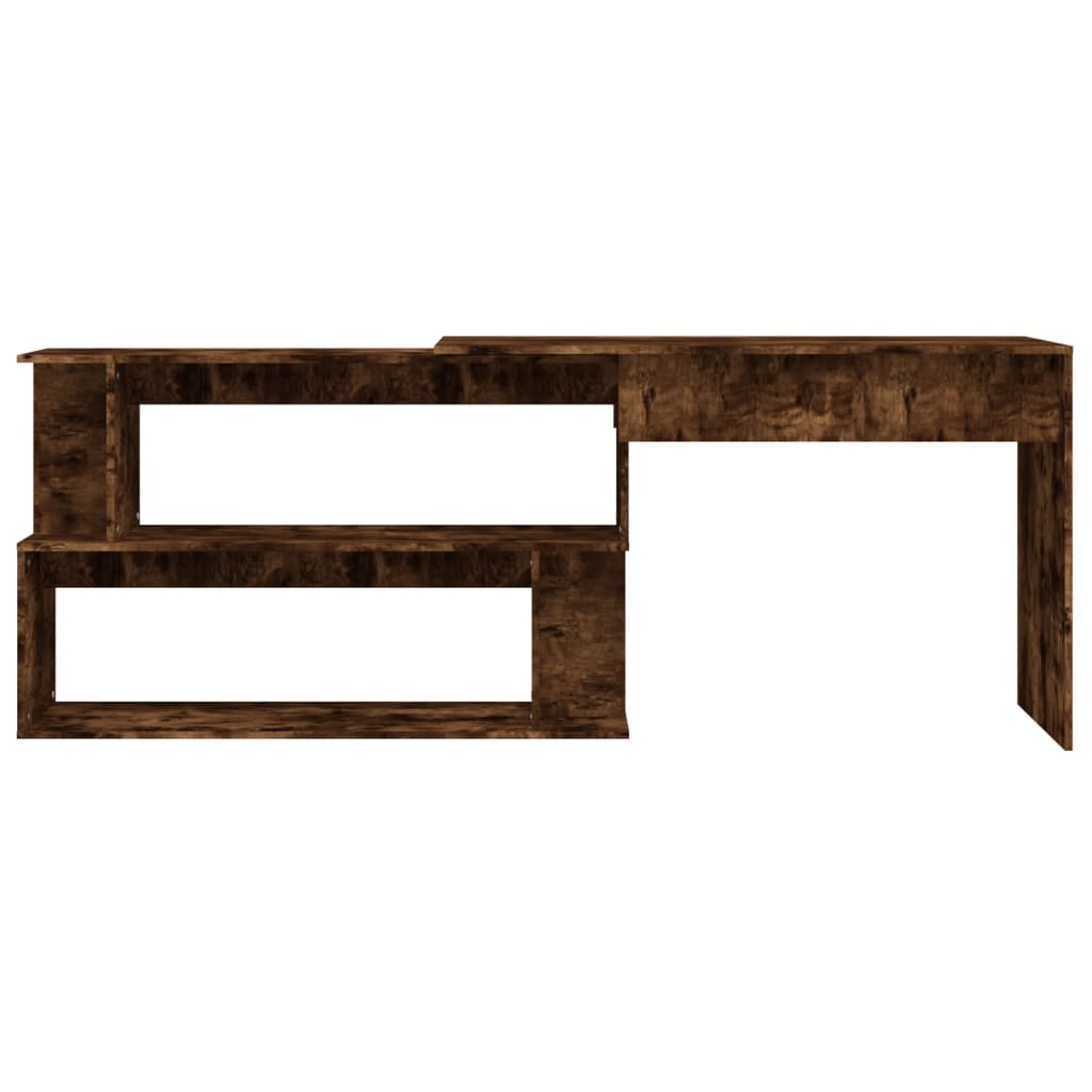Hoekbureau 200x50x76 cm bewerkt hout gerookt eikenkleur is nu te koop bij PeponiXL, paradijselijk wonen!
