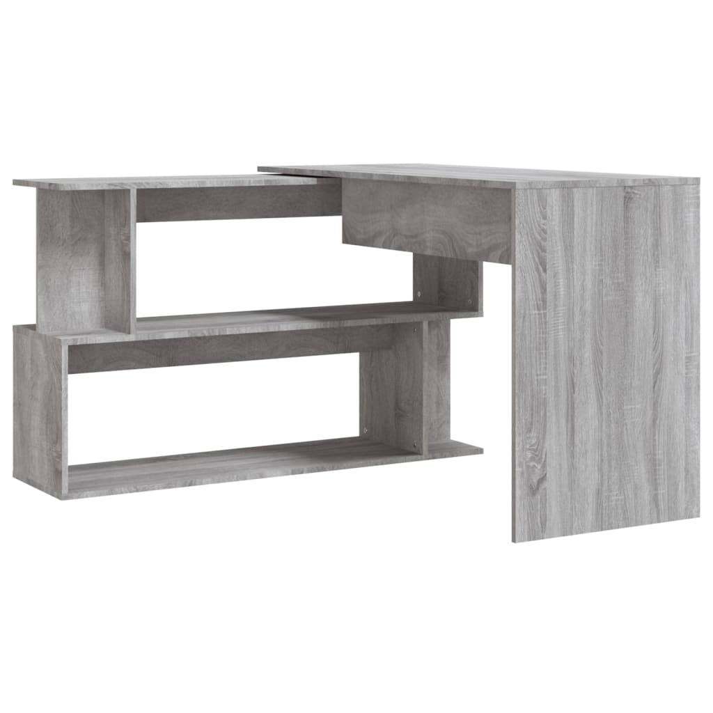 Hoekbureau 200x50x76 cm bewerkt hout grijs sonoma eiken is nu te koop bij PeponiXL, paradijselijk wonen!