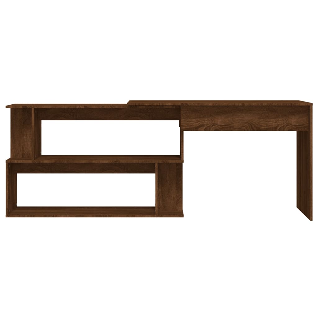 Hoekbureau 200x50x76 cm bewerkt hout bruin eikenkleur is nu te koop bij PeponiXL, paradijselijk wonen!