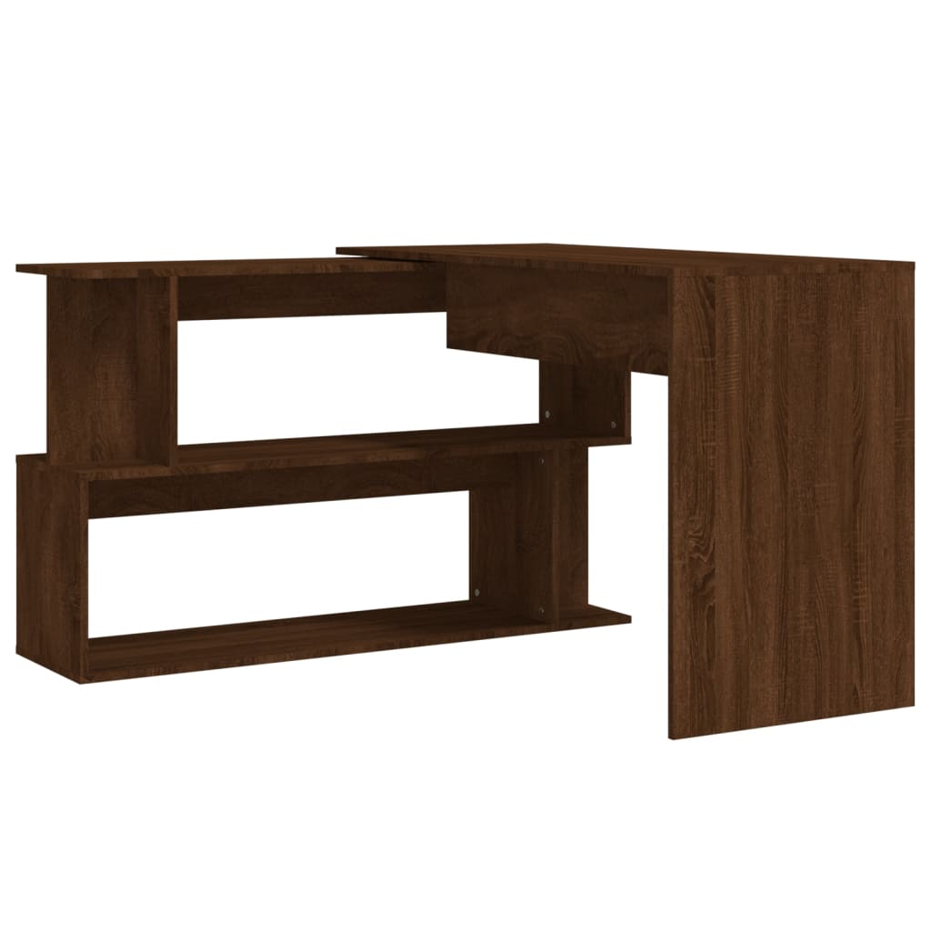 Hoekbureau 200x50x76 cm bewerkt hout bruin eikenkleur is nu te koop bij PeponiXL, paradijselijk wonen!