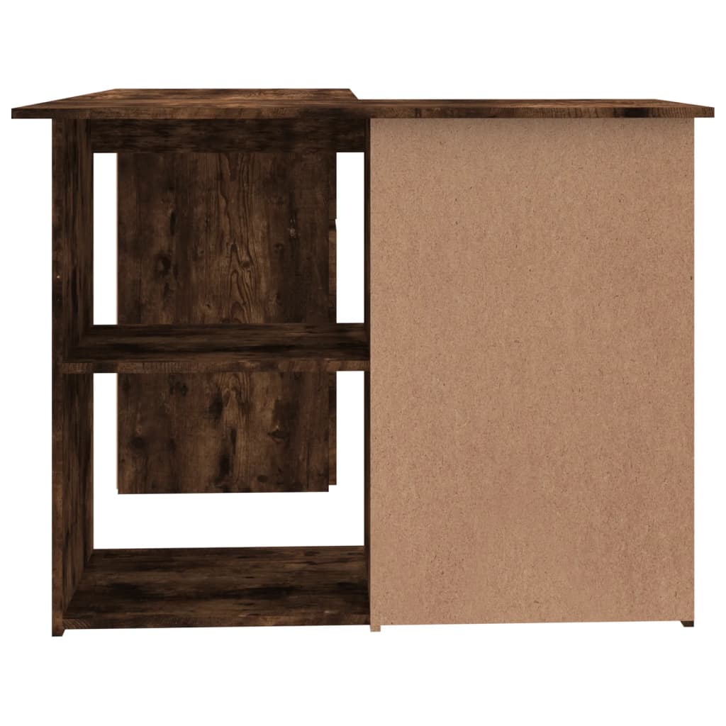 Hoekbureau 145x100x76 cm bewerkt hout gerookt eikenkleurig is nu te koop bij PeponiXL, paradijselijk wonen!