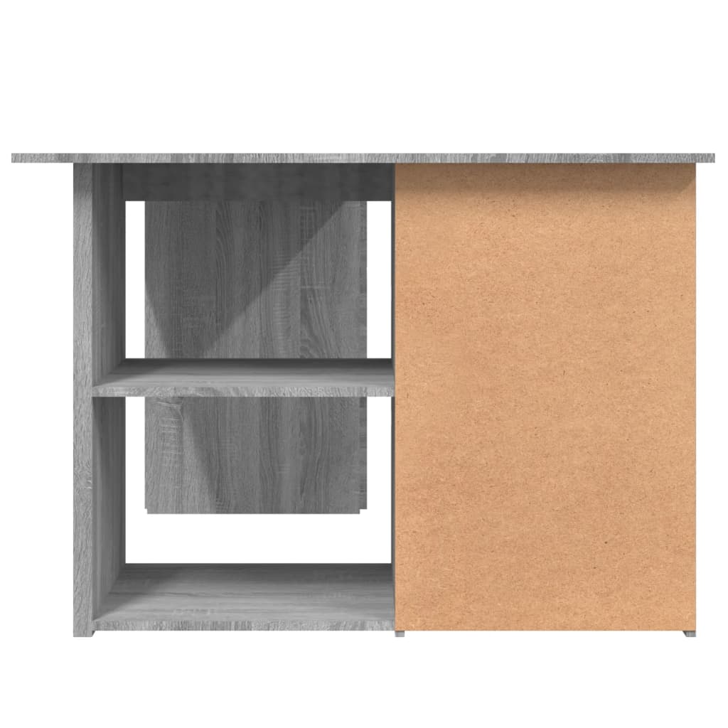 Hoekbureau 145x100x76 cm bewerkt hout grijs sonoma eikenkleurig is nu te koop bij PeponiXL, paradijselijk wonen!