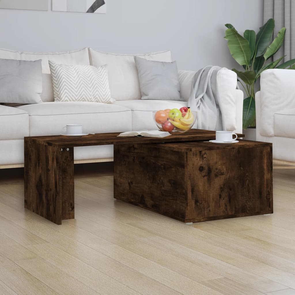 Salontafel 150x50x35 cm bewerkt hout gerookt eikenkleurig is nu te koop bij PeponiXL, paradijselijk wonen!