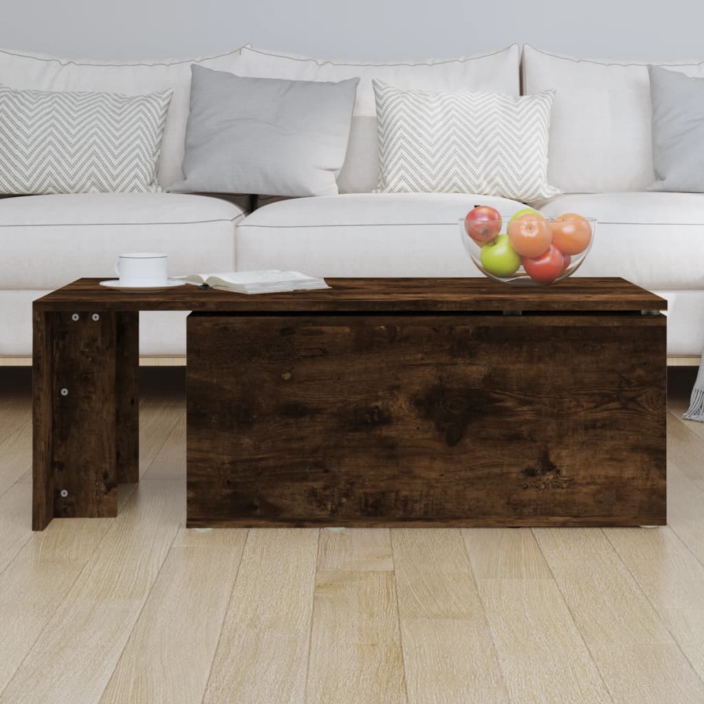 Salontafel 150x50x35 cm bewerkt hout gerookt eikenkleurig is nu te koop bij PeponiXL, paradijselijk wonen!