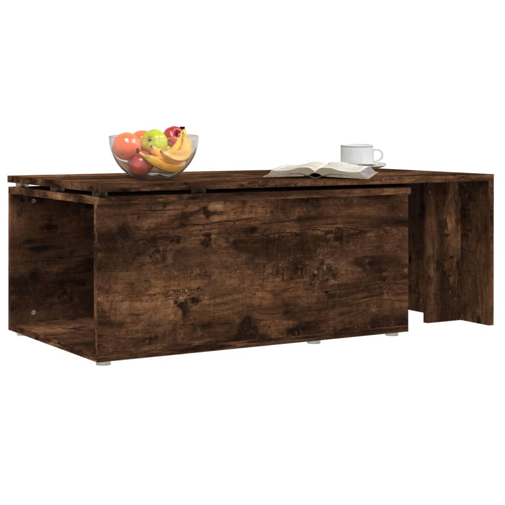 Salontafel 150x50x35 cm bewerkt hout gerookt eikenkleurig is nu te koop bij PeponiXL, paradijselijk wonen!