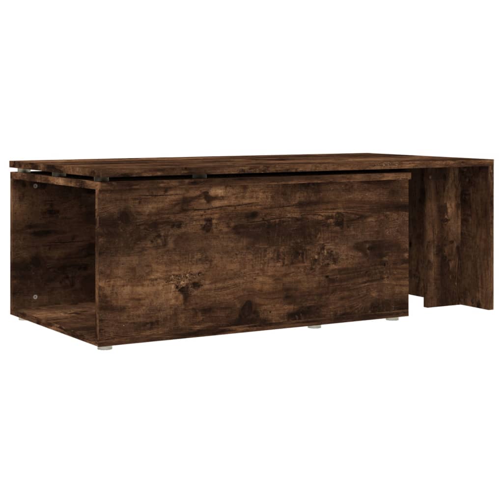 Salontafel 150x50x35 cm bewerkt hout gerookt eikenkleurig is nu te koop bij PeponiXL, paradijselijk wonen!