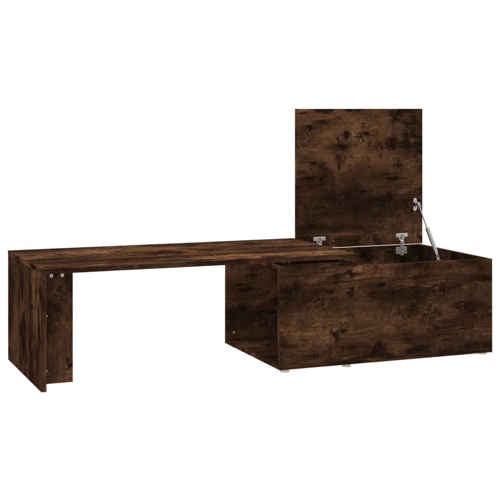 Salontafel 150x50x35 cm bewerkt hout gerookt eikenkleurig is nu te koop bij PeponiXL, paradijselijk wonen!