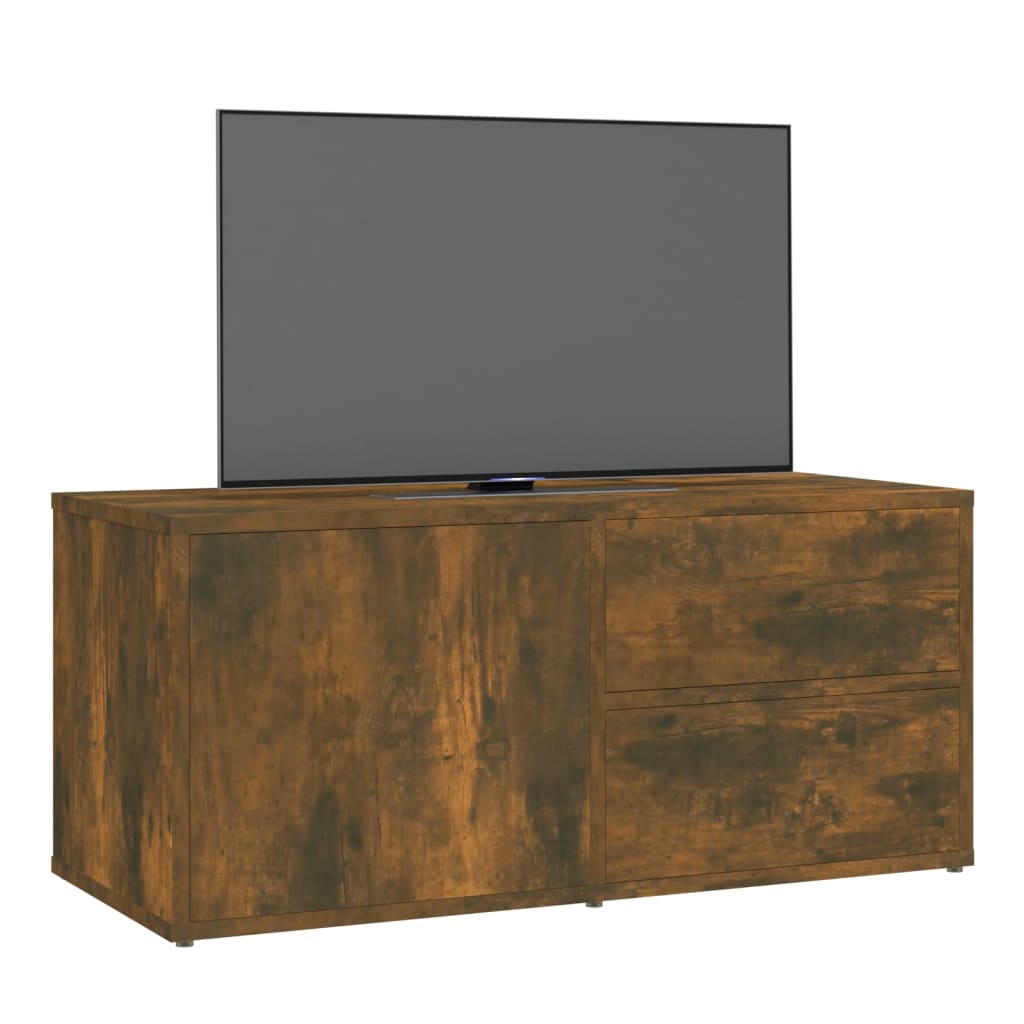 Tv-meubel 80x34x36 cm bewerkt hout gerookt eikenkleurig is nu te koop bij PeponiXL, paradijselijk wonen!