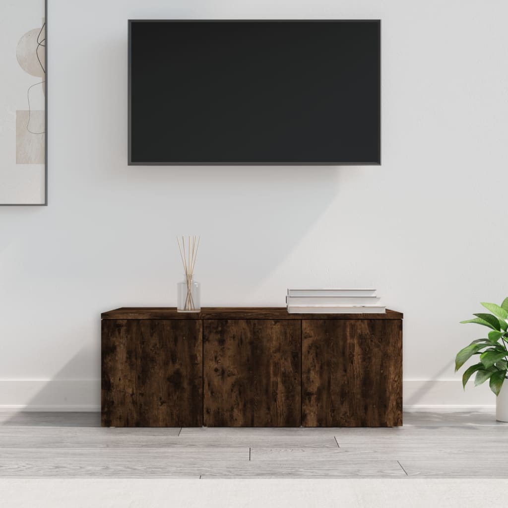 Tv-meubel 80x34x30 cm bewerkt hout gerookt eikenkleurig is nu te koop bij PeponiXL, paradijselijk wonen!