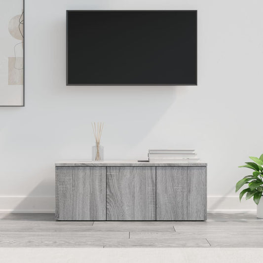 Tv-meubel 80x34x30 cm bewerkt hout grijs sonoma eikenkleurig is nu te koop bij PeponiXL, paradijselijk wonen!