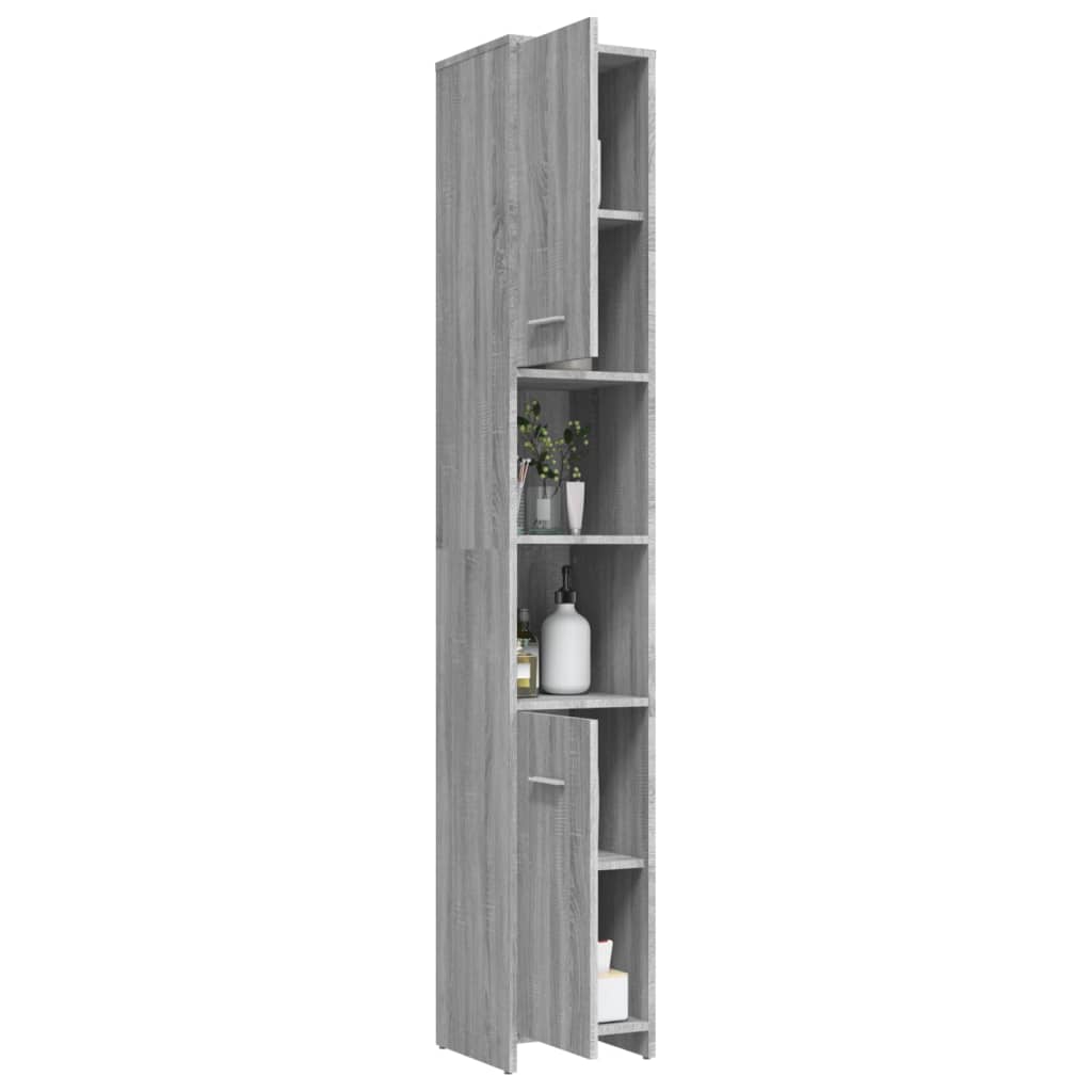 Badkamerkast 30x30x183,5 cm bewerkt hout grijs sonoma eiken is nu te koop bij PeponiXL, paradijselijk wonen!