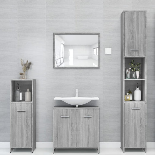 Badkamerkast 30x30x183,5 cm bewerkt hout grijs sonoma eiken is nu te koop bij PeponiXL, paradijselijk wonen!