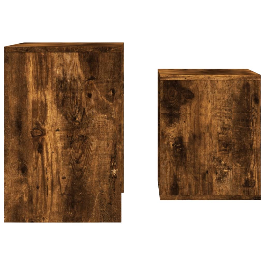 2-delige Tafeltjesset bewerkt hout gerookt eikenkleurig is nu te koop bij PeponiXL, paradijselijk wonen!