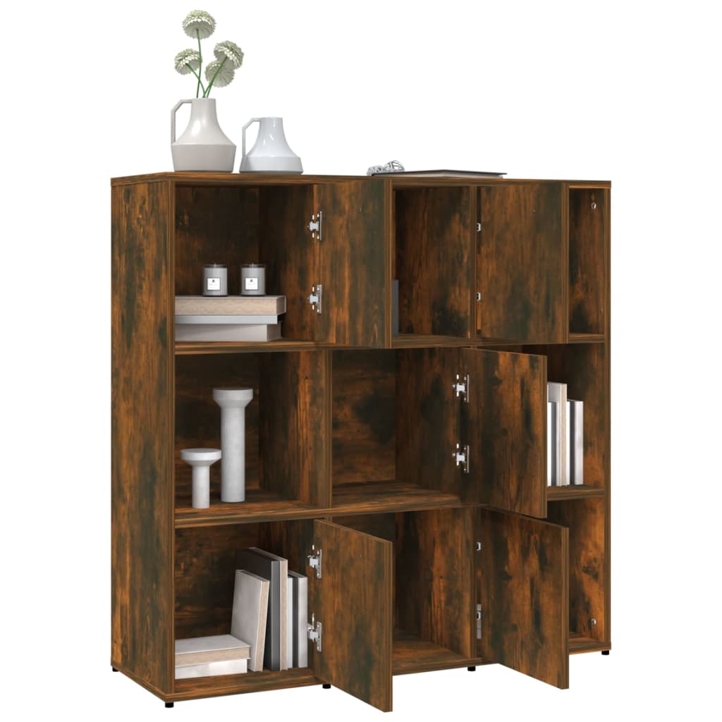 Boekenkast 90x30x90 cm bewerkt hout gerookt eikenkleurig is nu te koop bij PeponiXL, paradijselijk wonen!