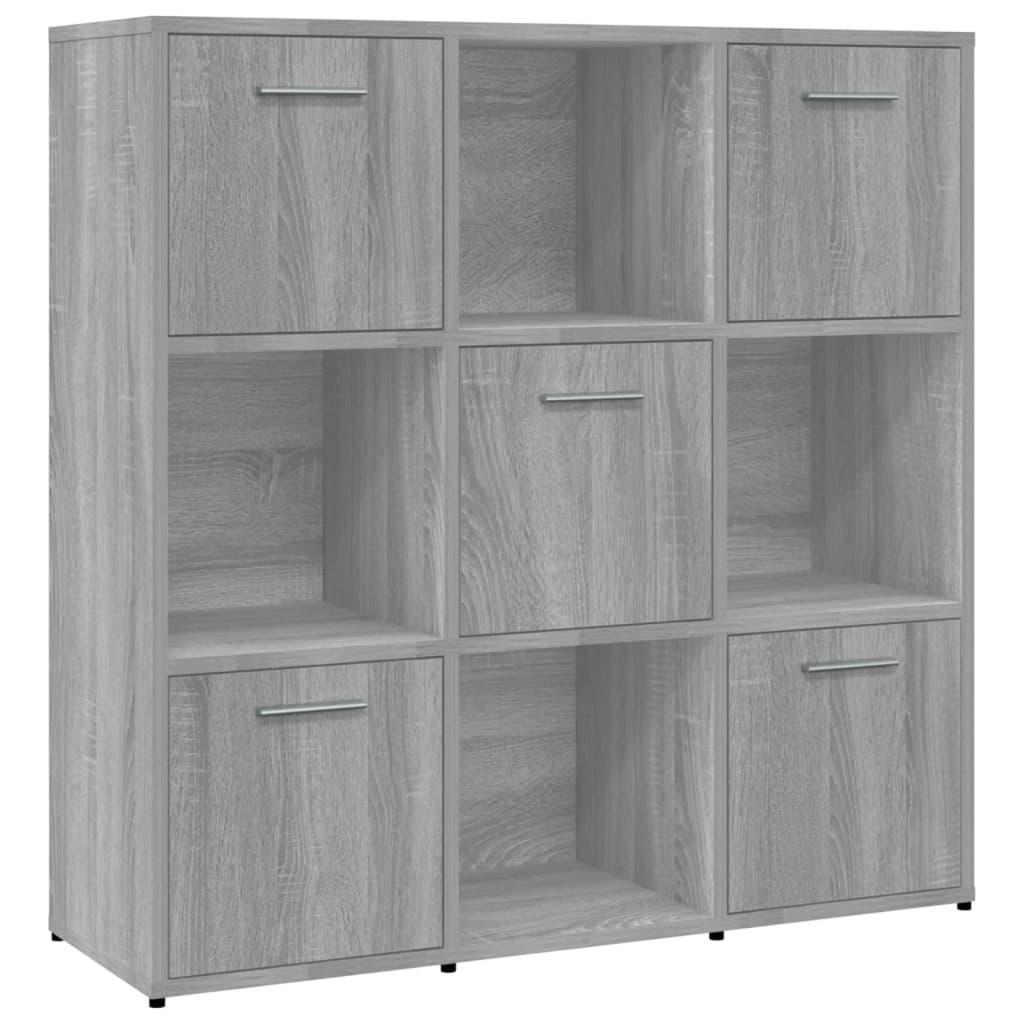 Boekenkast 90x30x90 cm bewerkt hout grijs sonoma eikenkleurig is nu te koop bij PeponiXL, paradijselijk wonen!