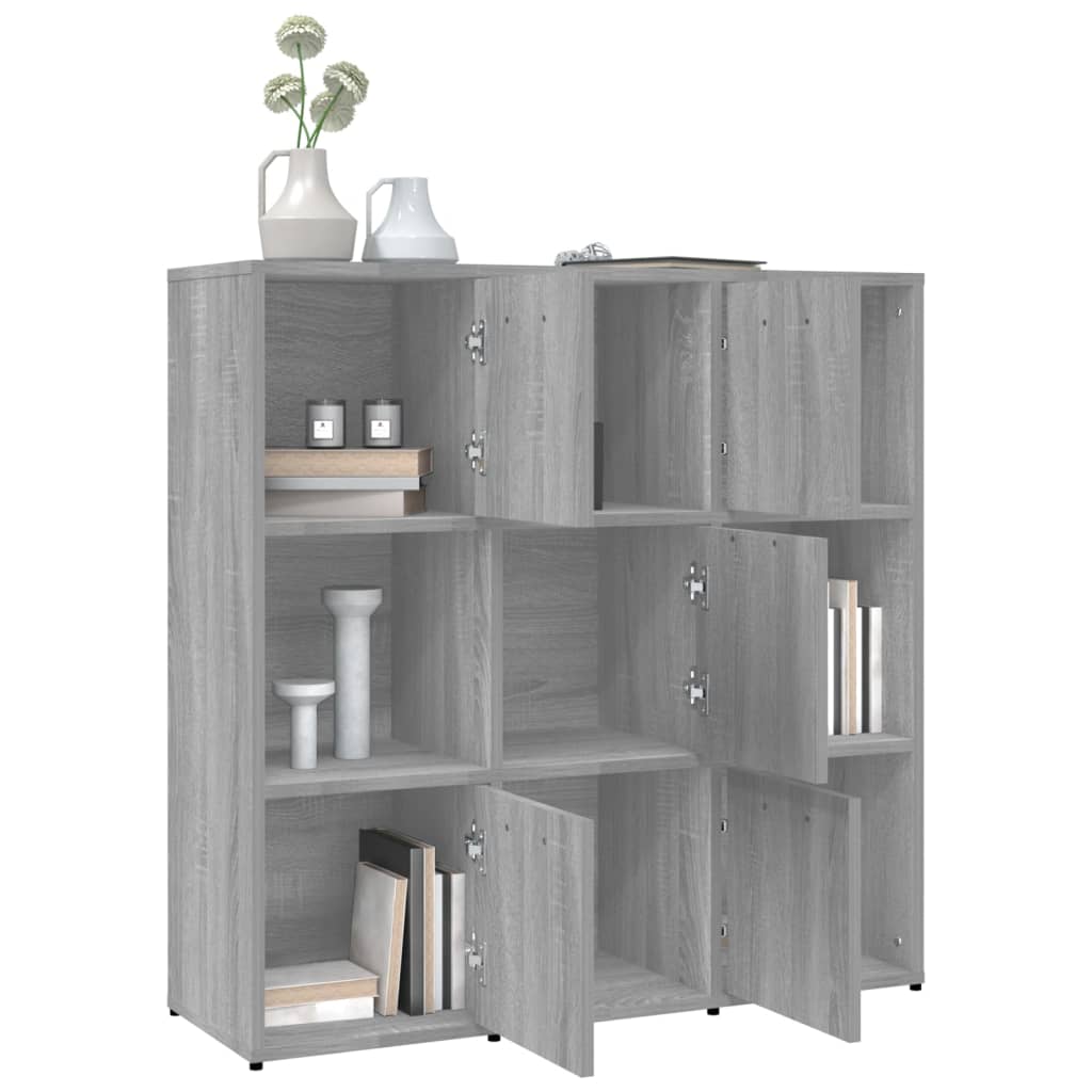 Boekenkast 90x30x90 cm bewerkt hout grijs sonoma eikenkleurig is nu te koop bij PeponiXL, paradijselijk wonen!