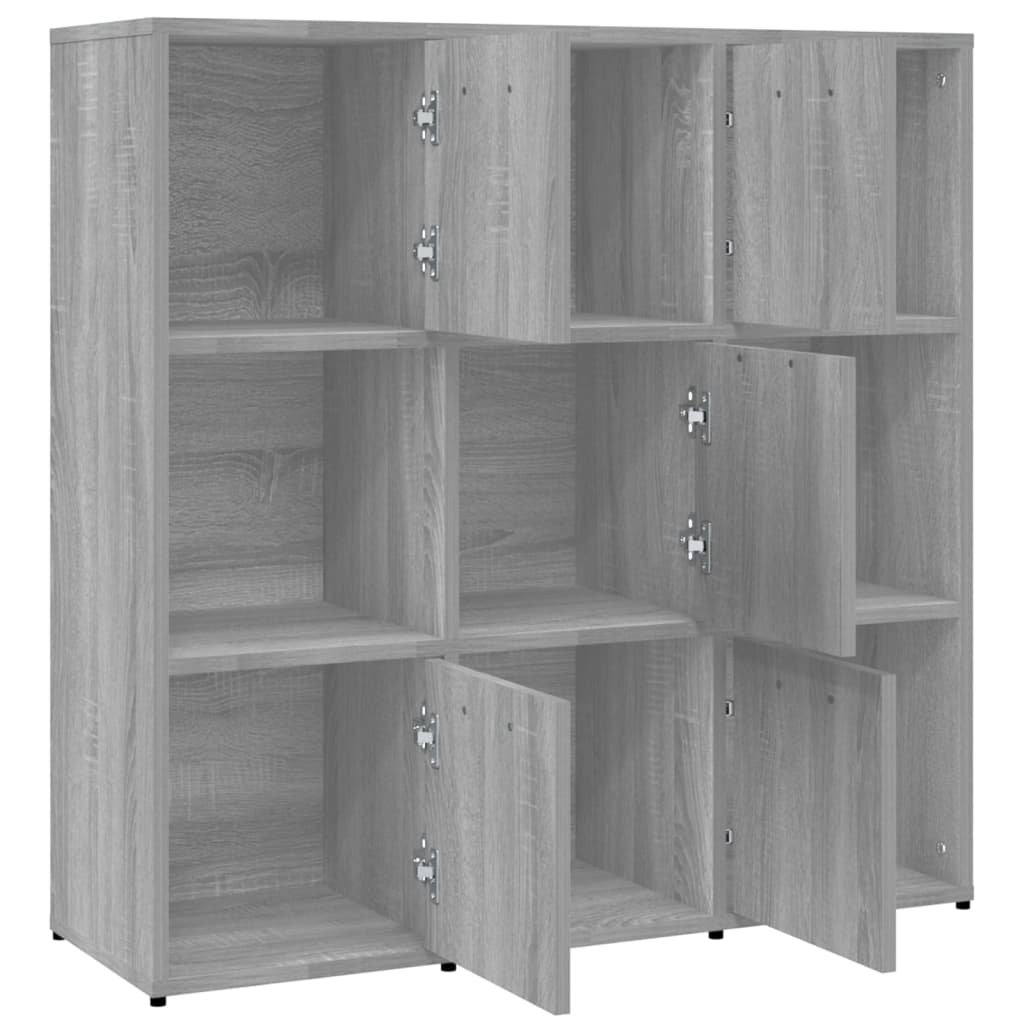Boekenkast 90x30x90 cm bewerkt hout grijs sonoma eikenkleurig is nu te koop bij PeponiXL, paradijselijk wonen!