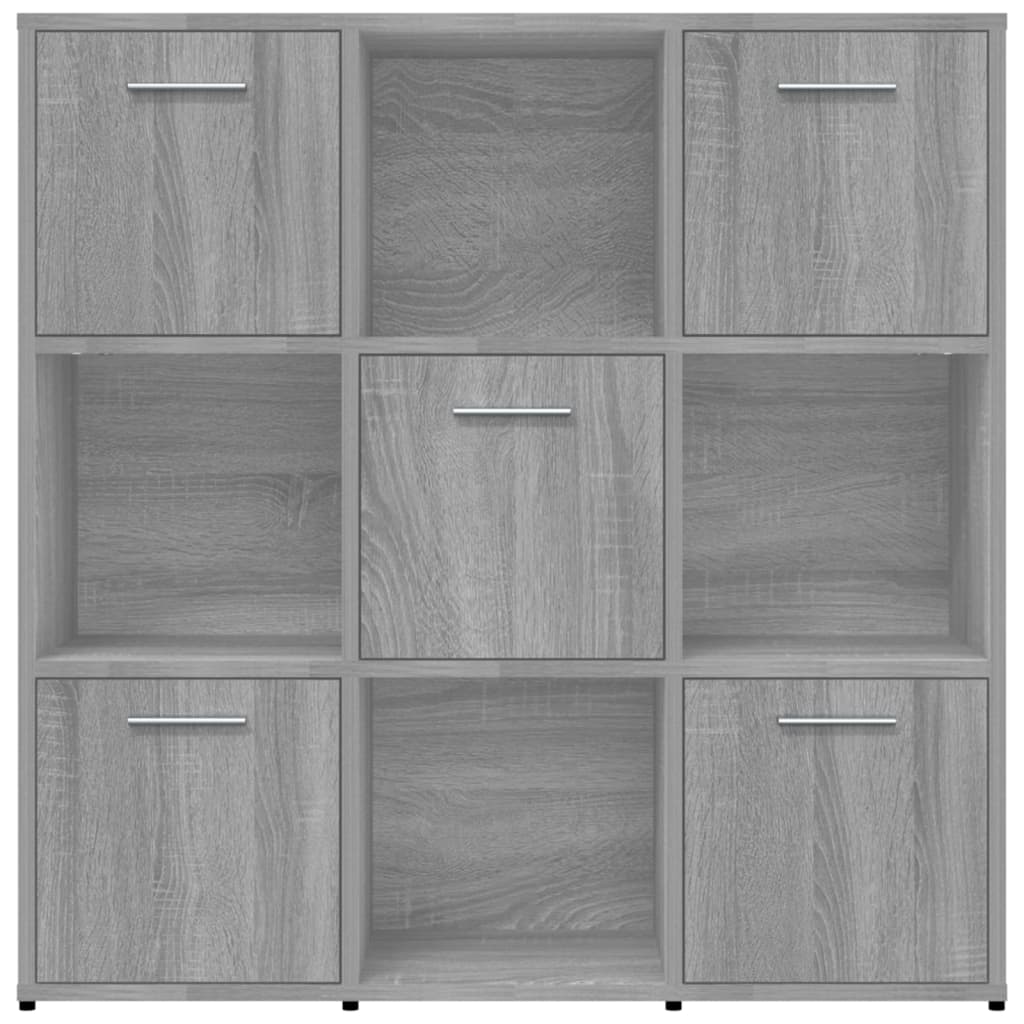 Boekenkast 90x30x90 cm bewerkt hout grijs sonoma eikenkleurig is nu te koop bij PeponiXL, paradijselijk wonen!