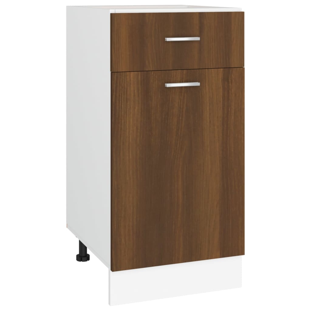 Onderkast met lade Lyon 40x46x81,5 cm bewerkt hout bruin eikenkleur is nu te koop bij PeponiXL, paradijselijk wonen!
