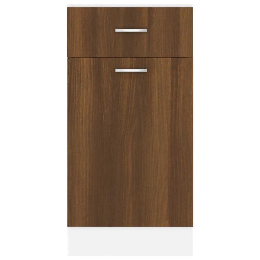 Onderkast met lade Lyon 40x46x81,5 cm bewerkt hout bruin eikenkleur is nu te koop bij PeponiXL, paradijselijk wonen!