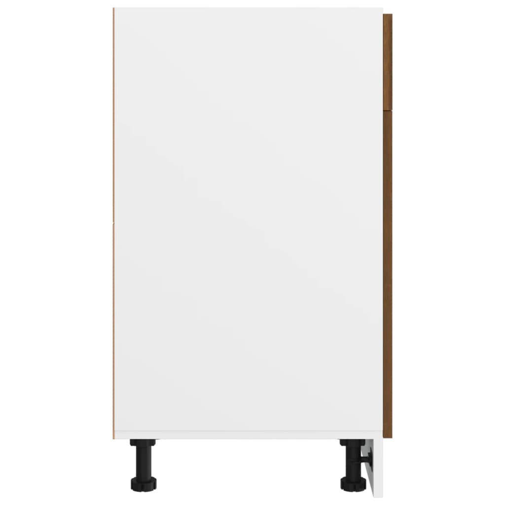 Onderkast met lade Lyon 40x46x81,5 cm bewerkt hout bruin eikenkleur is nu te koop bij PeponiXL, paradijselijk wonen!