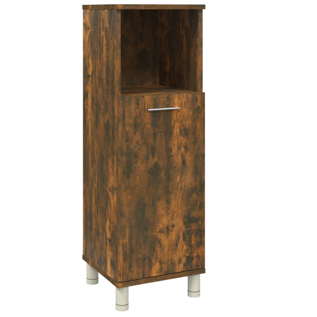 Badkamerkast 30x30x95 cm bewerkt hout gerookt eikenkleurig is nu te koop bij PeponiXL, paradijselijk wonen!
