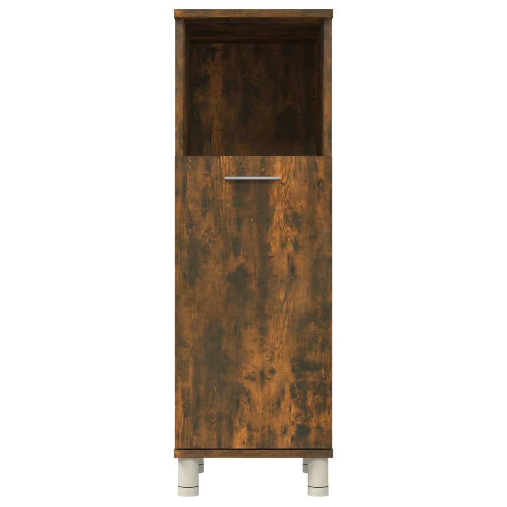 Badkamerkast 30x30x95 cm bewerkt hout gerookt eikenkleurig is nu te koop bij PeponiXL, paradijselijk wonen!