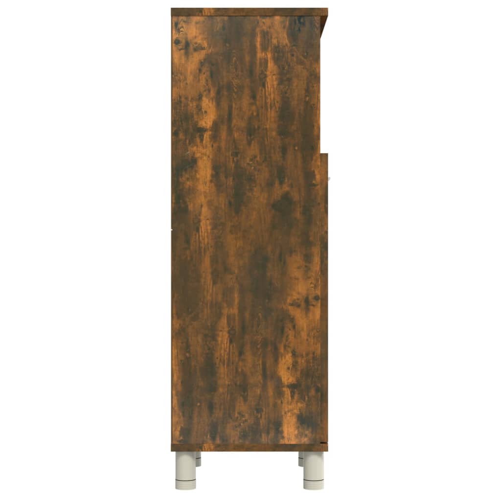 Badkamerkast 30x30x95 cm bewerkt hout gerookt eikenkleurig is nu te koop bij PeponiXL, paradijselijk wonen!
