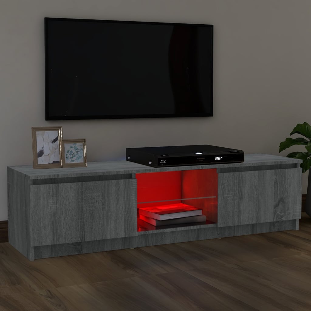Tv-meubel met LED-verlichting 120x30x36 cm grijs sonoma eiken is nu te koop bij PeponiXL, paradijselijk wonen!