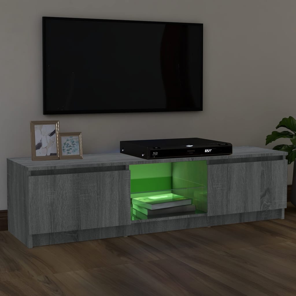 Tv-meubel met LED-verlichting 120x30x36 cm grijs sonoma eiken is nu te koop bij PeponiXL, paradijselijk wonen!