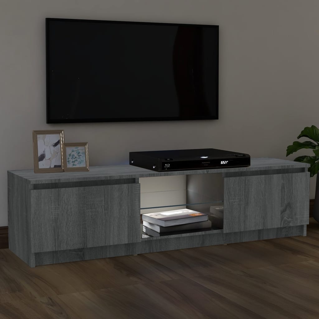 Tv-meubel met LED-verlichting 120x30x36 cm grijs sonoma eiken is nu te koop bij PeponiXL, paradijselijk wonen!