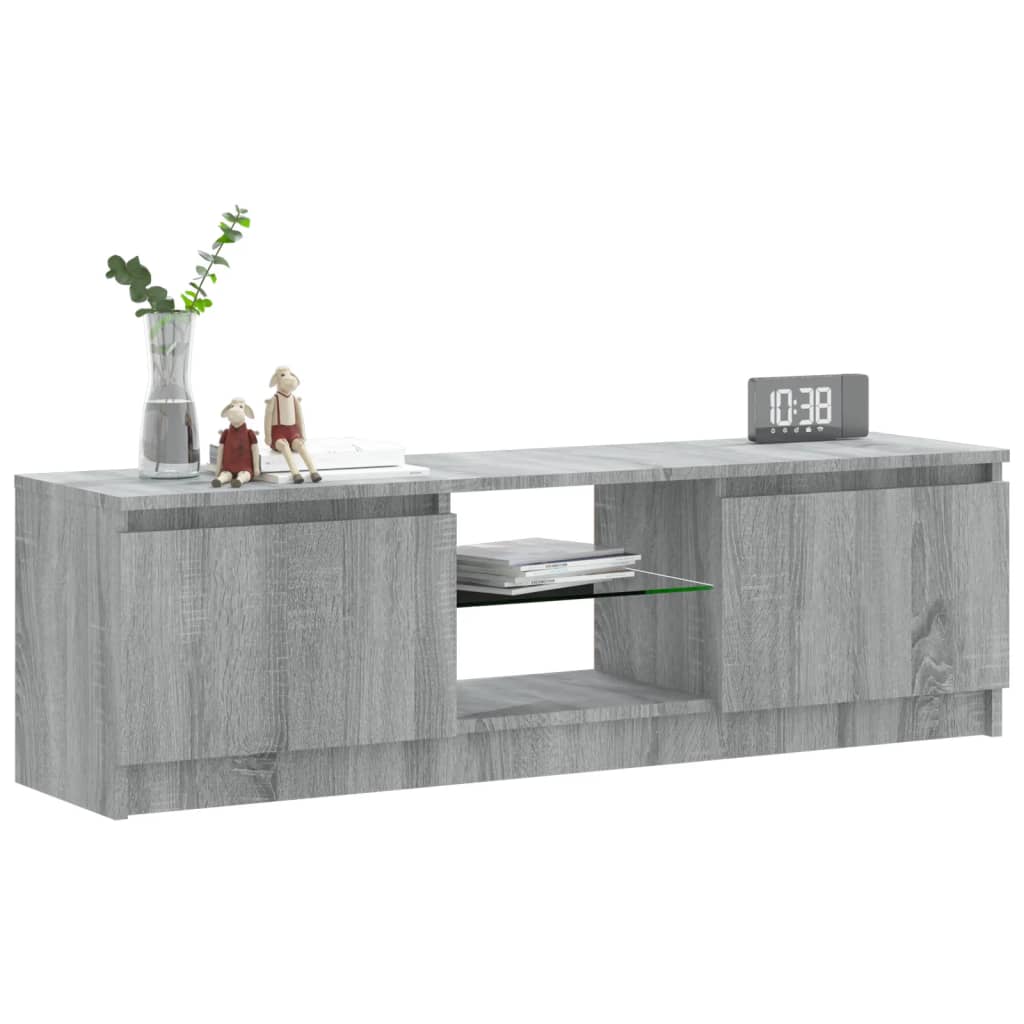 Tv-meubel met LED-verlichting 120x30x36 cm grijs sonoma eiken is nu te koop bij PeponiXL, paradijselijk wonen!