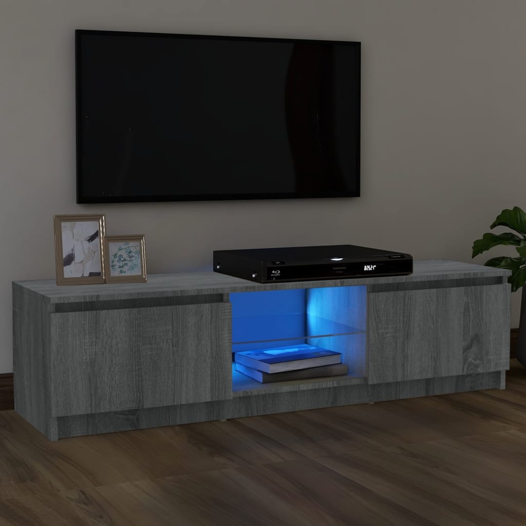 Tv-meubel met LED-verlichting 120x30x36 cm grijs sonoma eiken is nu te koop bij PeponiXL, paradijselijk wonen!