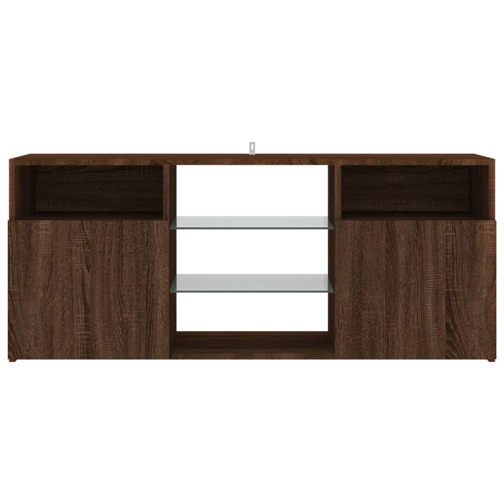 Tv-meubel met LED-verlichting 120x30x50 cm bruin eikenkleur is nu te koop bij PeponiXL, paradijselijk wonen!