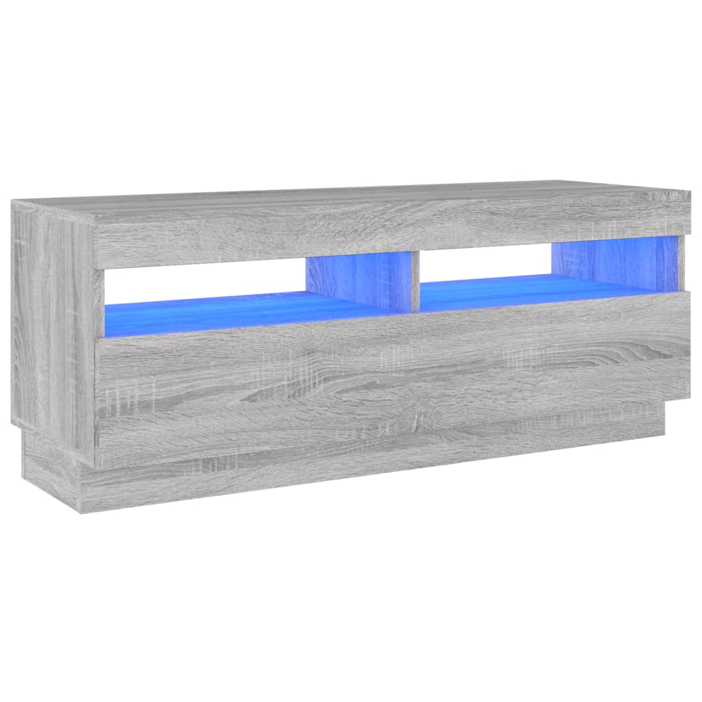 Tv-meubel met LED-verlichting 100x35x40 cm grijs sonoma eiken is nu te koop bij PeponiXL, paradijselijk wonen!