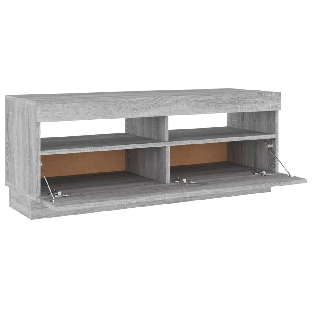 Tv-meubel met LED-verlichting 100x35x40 cm grijs sonoma eiken is nu te koop bij PeponiXL, paradijselijk wonen!