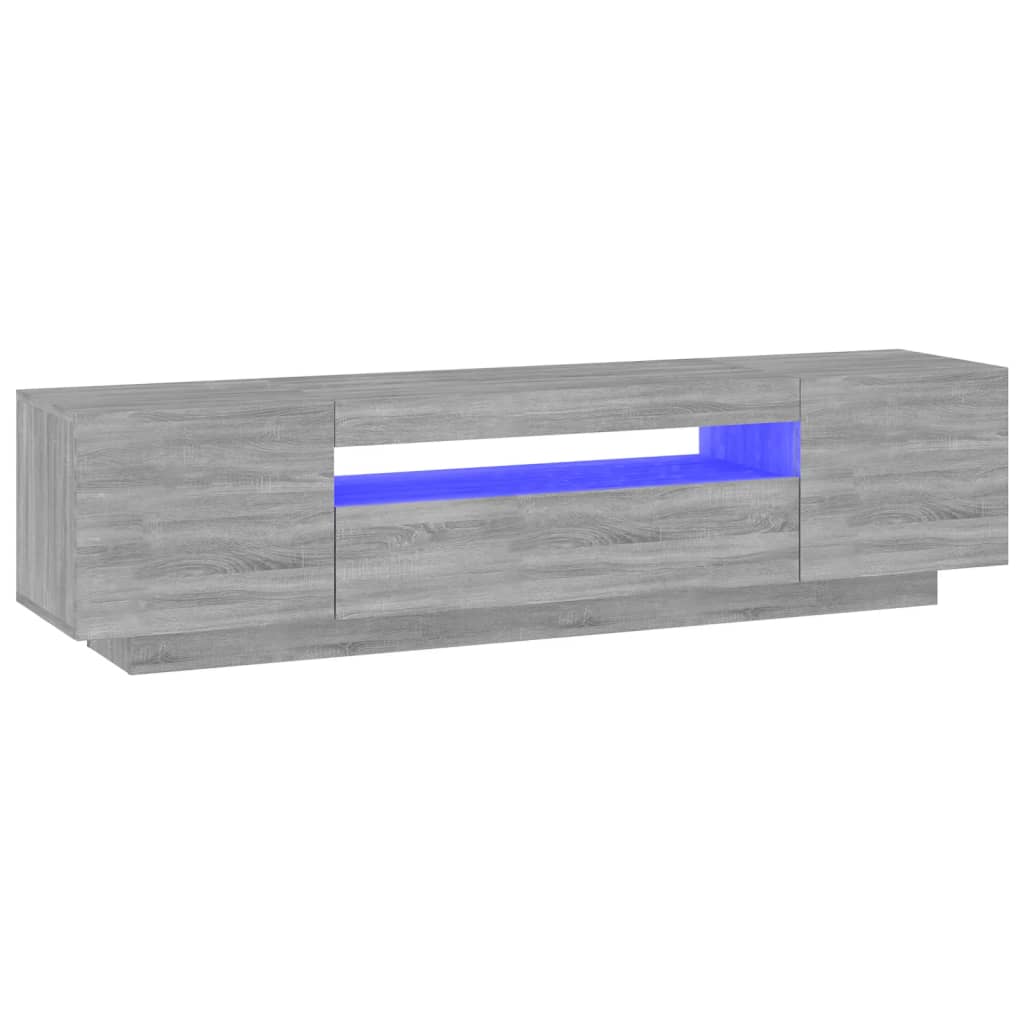 Tv-meubel met LED-verlichting 160x35x40 cm grijs sonoma eiken is nu te koop bij PeponiXL, paradijselijk wonen!