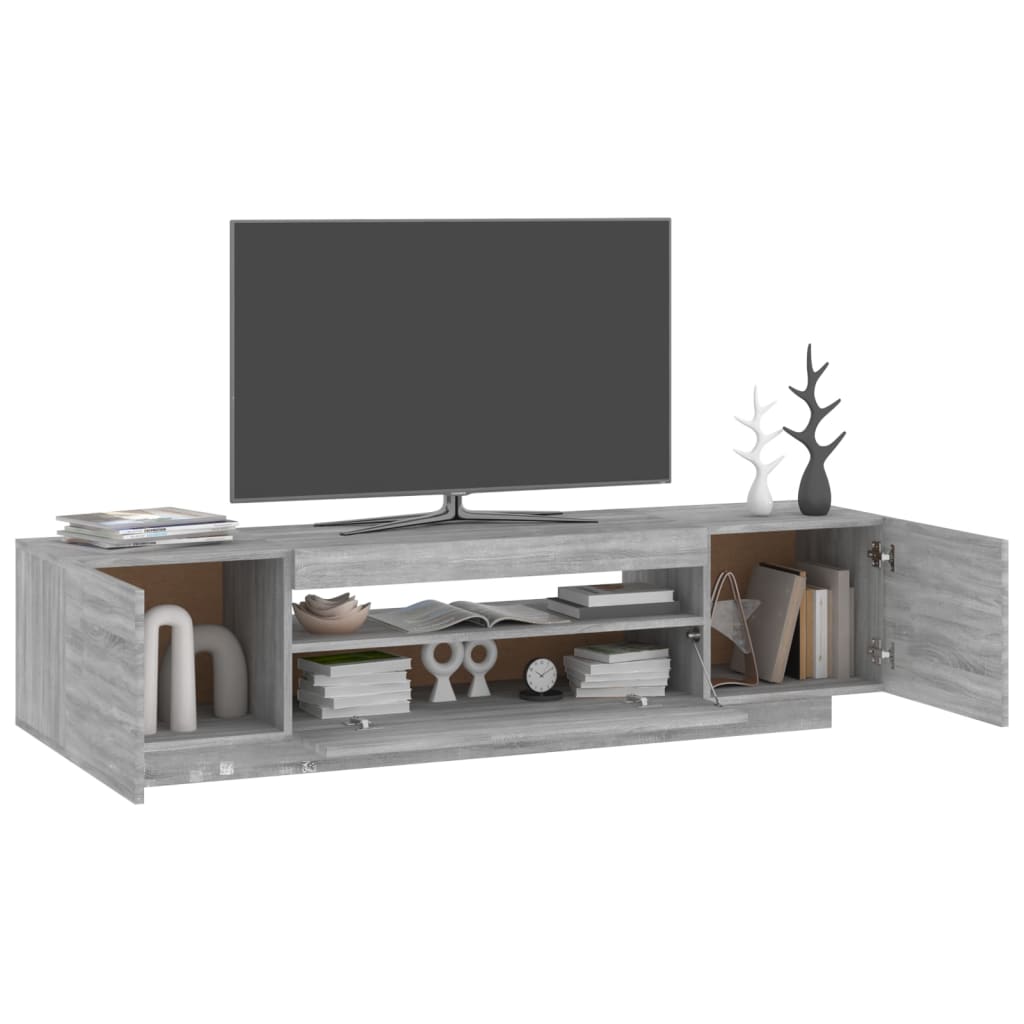 Tv-meubel met LED-verlichting 160x35x40 cm grijs sonoma eiken is nu te koop bij PeponiXL, paradijselijk wonen!